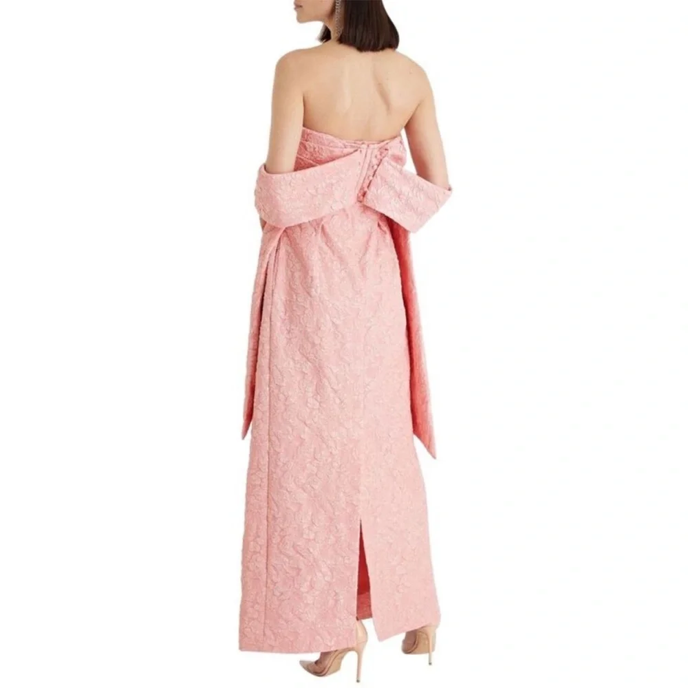 Jonathan Simkhai Ariana Strapless Bow Back Maxi Dress in Dusty Rose Size 2 - Picture 3 of 3